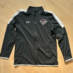 LG Black Performance Track Jacket with White Accents